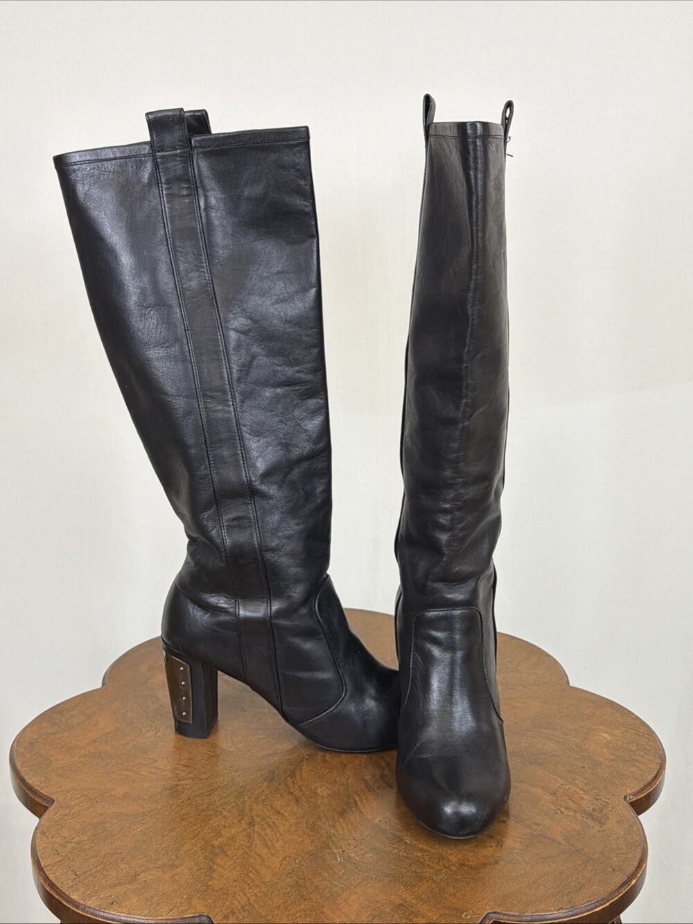GUC Rebecca Minkoff Black Knee High Heeled Boot #1478 Size 8